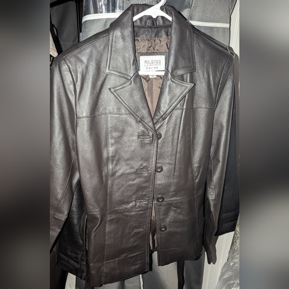 Men's Classic Leather Button-Front Jacket - Black